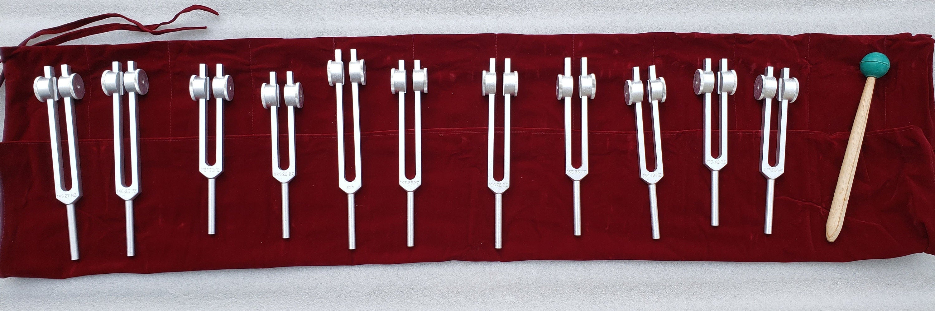 Cosmic Octave Planetary Weighted Tuning Fork Set of 11 for