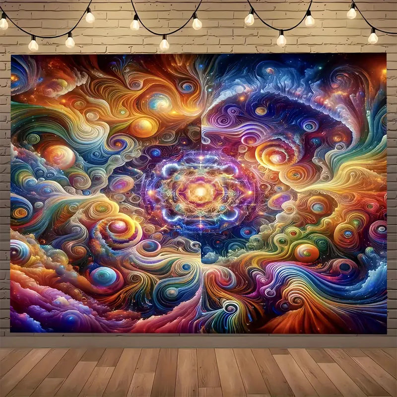 1pc Vibrant Cosmic Galaxy Pattern Wall Tapestry, Stunning Wall Hanging Art for Living Room & Bedroom, Home Decor Accent