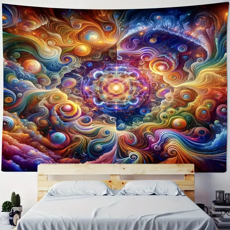 1pc Vibrant Cosmic Galaxy Pattern Wall Tapestry, Stunning Wall Hanging Art for Living Room & Bedroom, Home Decor Accent