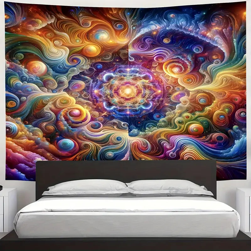 1pc Vibrant Cosmic Galaxy Pattern Wall Tapestry, Stunning Wall Hanging Art for Living Room & Bedroom, Home Decor Accent