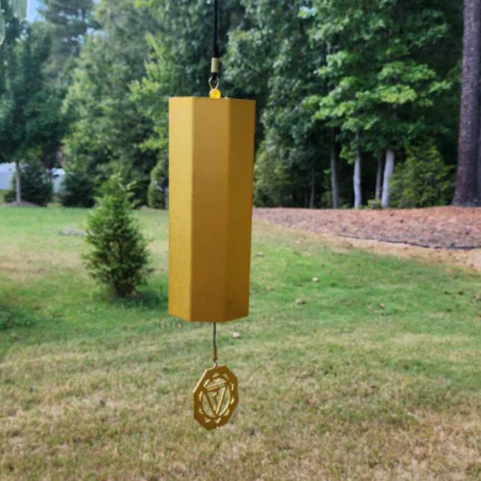 Solar Radiance: Yellow Solar Chakra Metal Chime for Patio Bliss and Vibrant Energy