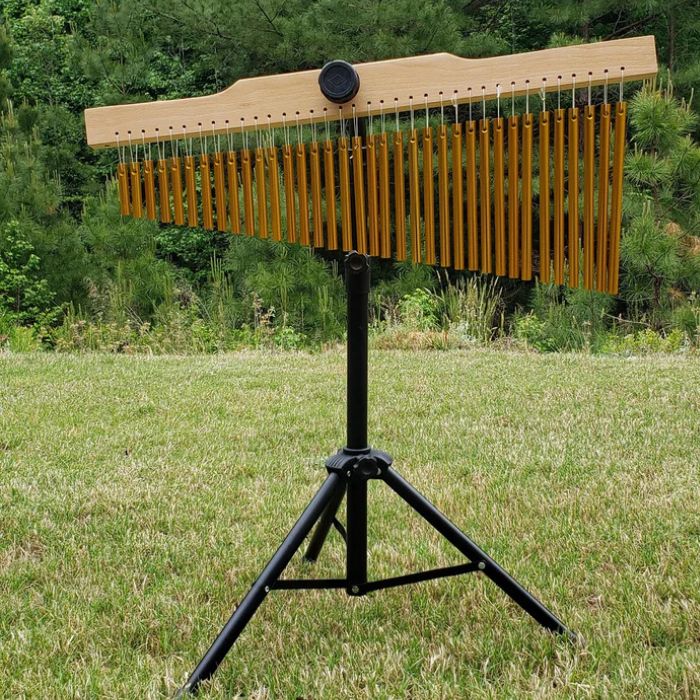 Elegant Gold Bar Single Row Music Chime Percussion with Mounting Stand - 36 Notes of Musical Bliss