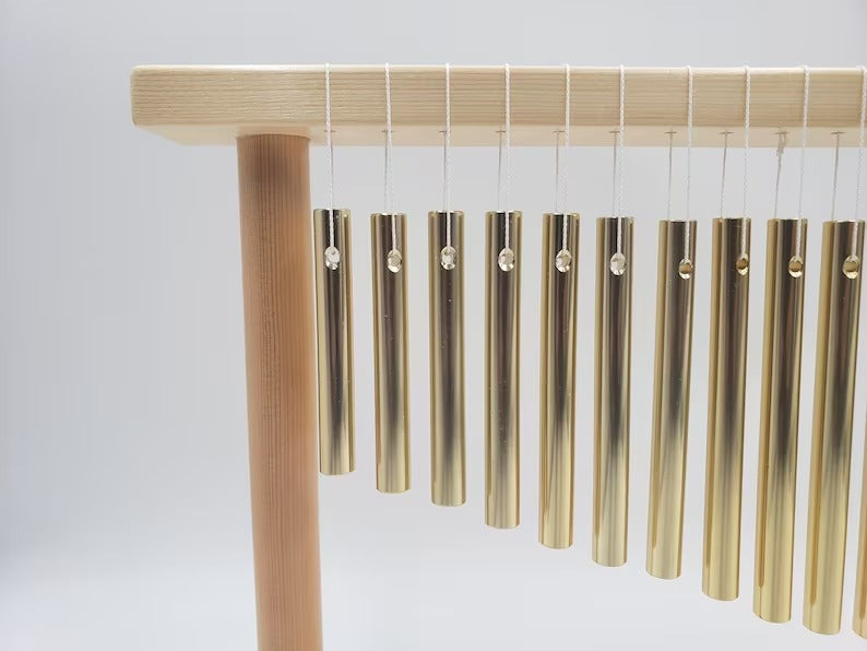 Gold Color 20 Note Table Top Bar Chime Wind Chime Instrument Percussion Clear Sound Mallet Included