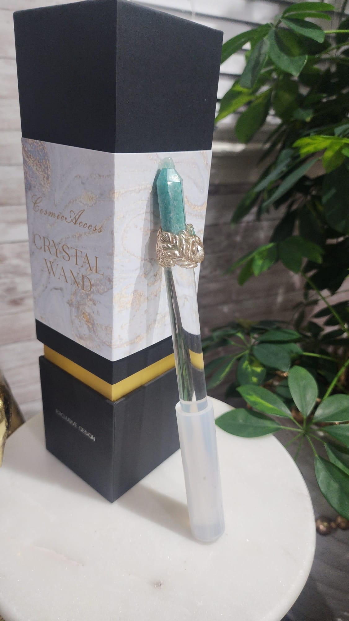 Dual-Sided Healing Wand: Amazonite Gemstone & Silicone Energy Wand for Reiki, Meditation, and Spiritual Practice