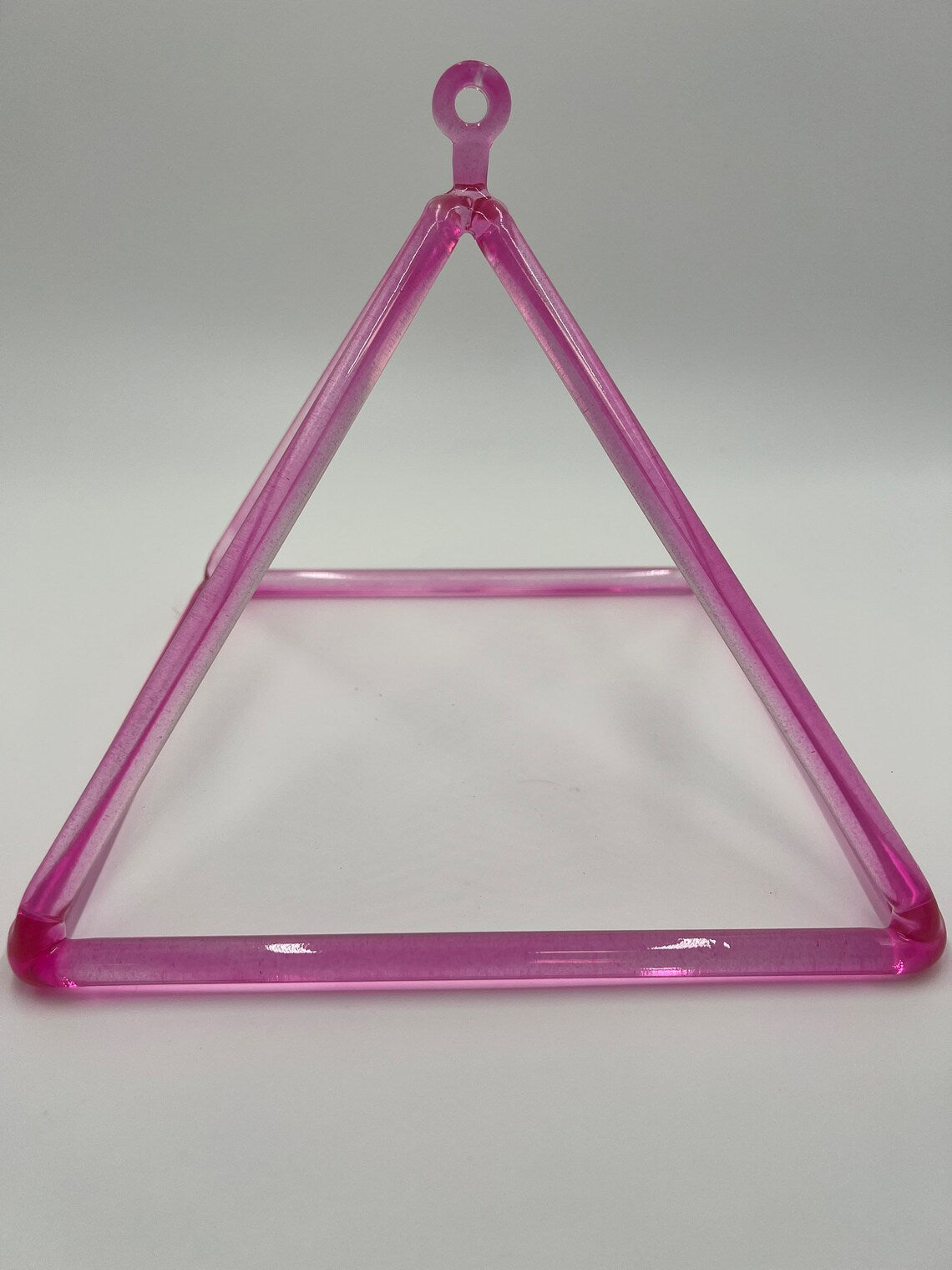 Rare 10" Light Color Rose Pink Crystal Singing Pyramid With Carrying CASE And Crystal Rubber Mallet Love, Compassion, and Emotional Balance - Thecosmicaccess