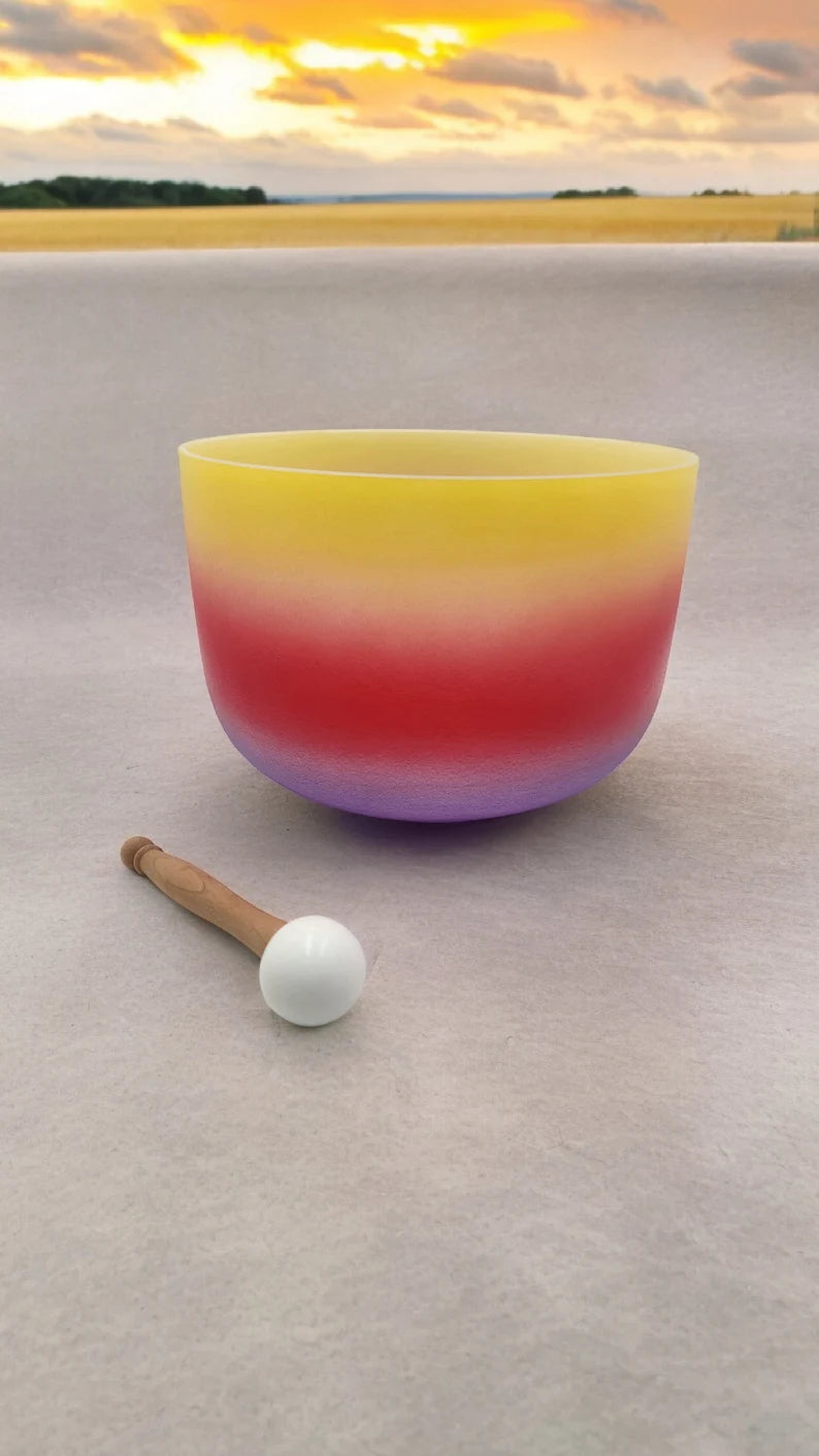 Celestial Triad 432Hz 12" C Note Root Chakra Crystal Singing Bowl with Striker and O-ring